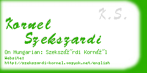 kornel szekszardi business card
